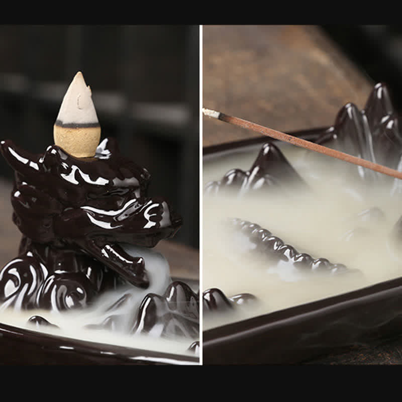 Buddha Stones Dragon Mountain Strength Ceramic Incense Burner Decoration - image 13