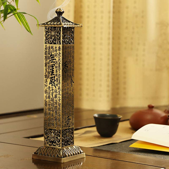 Heart Sutra Alloy Incense Holder Healing Home Decoration Incense Burner - image 2