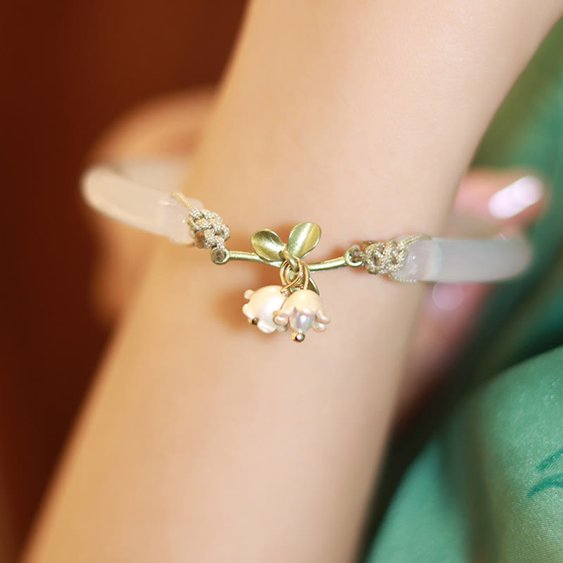 Lily of the Valley Flower Happiness Strength Bracelet Bangle - image 5