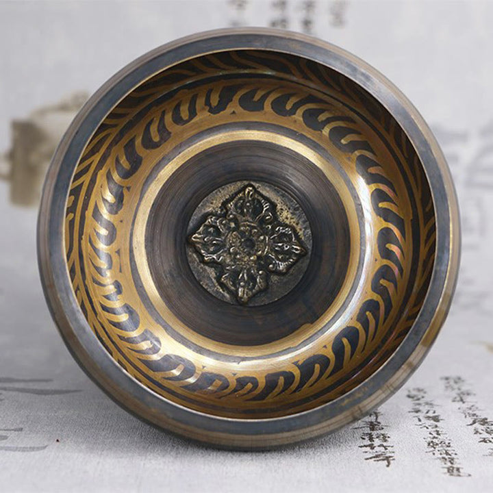 Buddha Stones Tibetan Meditation Bowl for Healing and Mindfulness Om Mani Padme Hum Singing Bowl - image 12