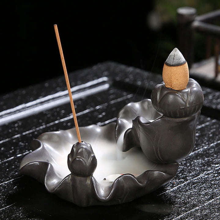 Buddha Stones Koi Fish Lucky Incense Burner Decoration - image 6