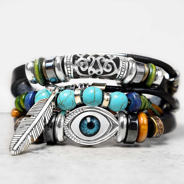 Buddha Stones Tibetan Turquoise Evil Eye Purification Bracelet - image 0