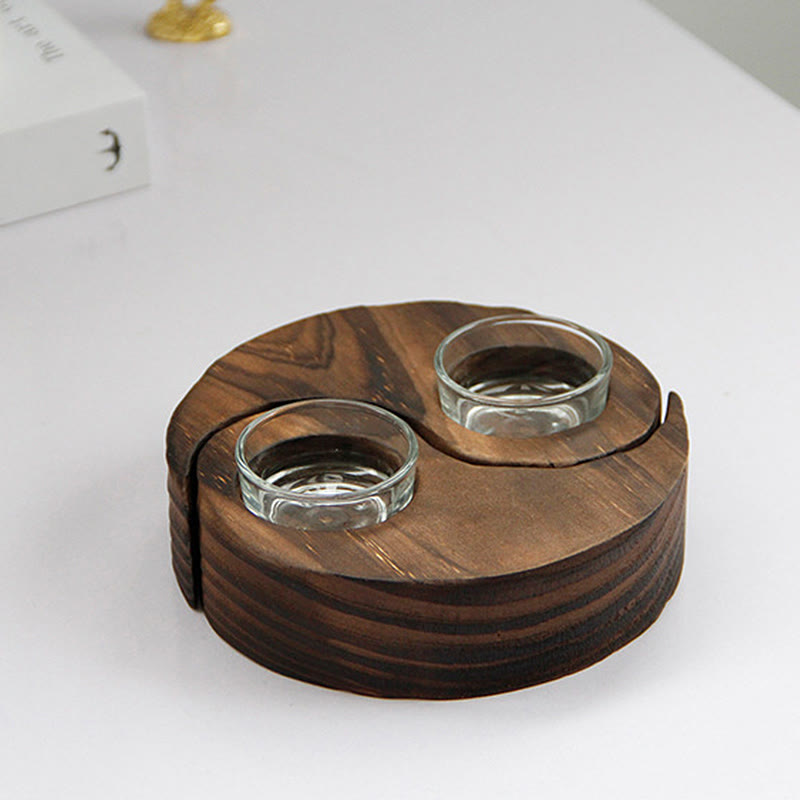 Yin Yang Wood Candle Holder Meditation Rituals Use Items - image 12