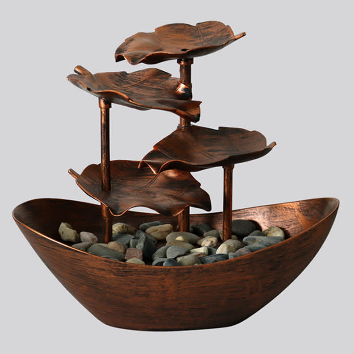 Buddha Stones Lotus Leaf Shaped Waterfall Fountain Tabletop Ornaments With LED Light Home Office Desktop Decoration - image 13