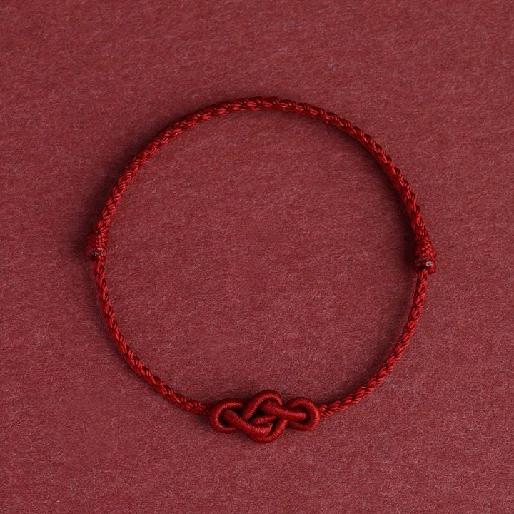 Buddha Stones Minimalist Red String Chinese Knotting Prosperity Bracelet Anklet - Dark Red Anklet (Anklet Circumference: 6.7–11.8 in/17–30 cm) - image 2