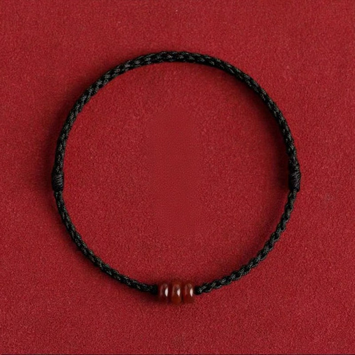Buddha Stones Minimalist Red Agate Abacus Bead Protection Bracelet Anklet - Black Anklet (Anklet Circumference: 6.7–9.8 in/17–25 cm) - image 4