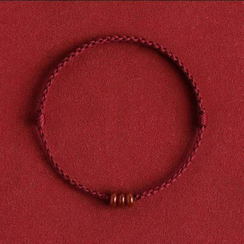 Buddha Stones Minimalist Red Agate Abacus Bead Protection Bracelet Anklet - Dark Red Anklet (Anklet Circumference: 6.7–9.8 in/17–25 cm) - image 3