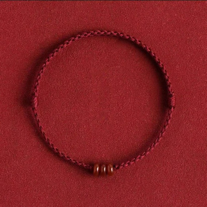 Buddha Stones Minimalist Red Agate Abacus Bead Protection Bracelet Anklet - Dark Red Anklet (Anklet Circumference: 6.7–9.8 in/17–25 cm) - image 3