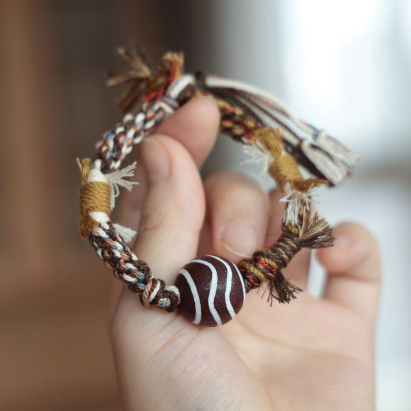 Buddha Stones Vintage Tibetan Dzi Bead Luck Rope Bracelet - image 4