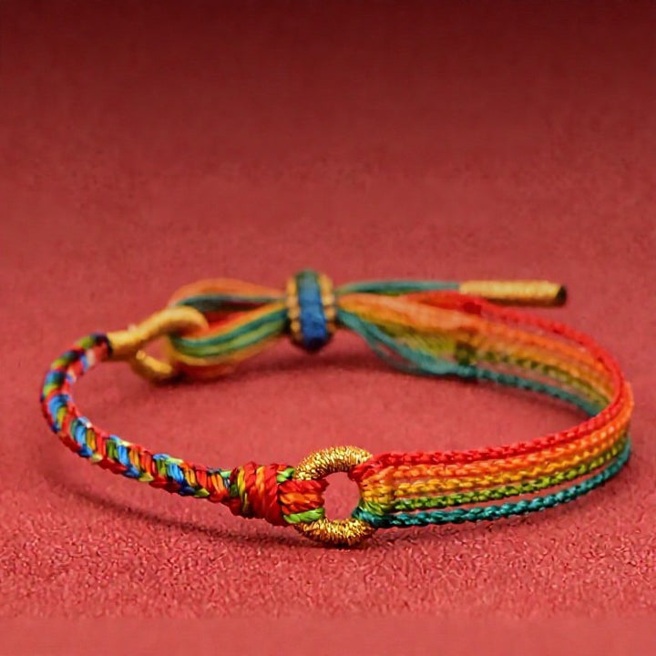 Buddha Stones Five-color Red String Luck Ethnic Style Bracelet - image 1