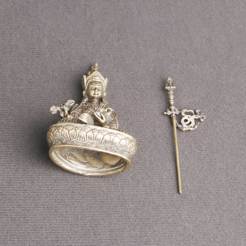 Padmasambhava Buddha Figure Serenity Copper Statue Decoration Temple Ornament - image 8
