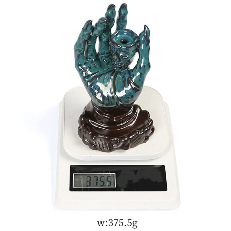 Buddha Stones Halloween Ghost Hand Skull Head Ceramic Peace Healing Incense Burner Decoration - image 16