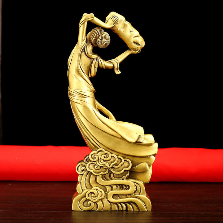 Bodhisattva Nuwa Mends The Sky Protection Copper Statue Decoration - image 6