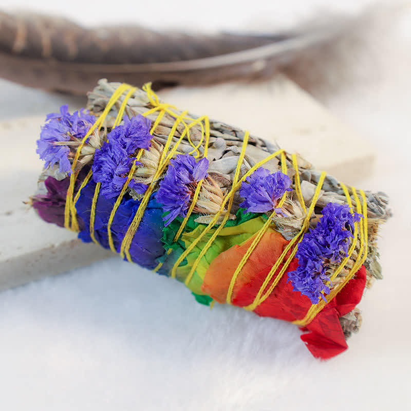 Colorful Daisy Red Rose Flowers Smudge Stick for Home Cleansing Incense Healing Meditation Smudge Sticks Rituals Set - image 7