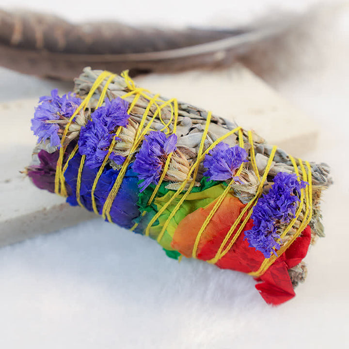 Colorful Daisy Red Rose Flowers Smudge Stick for Home Cleansing Incense Healing Meditation Smudge Sticks Rituals Set - image 7