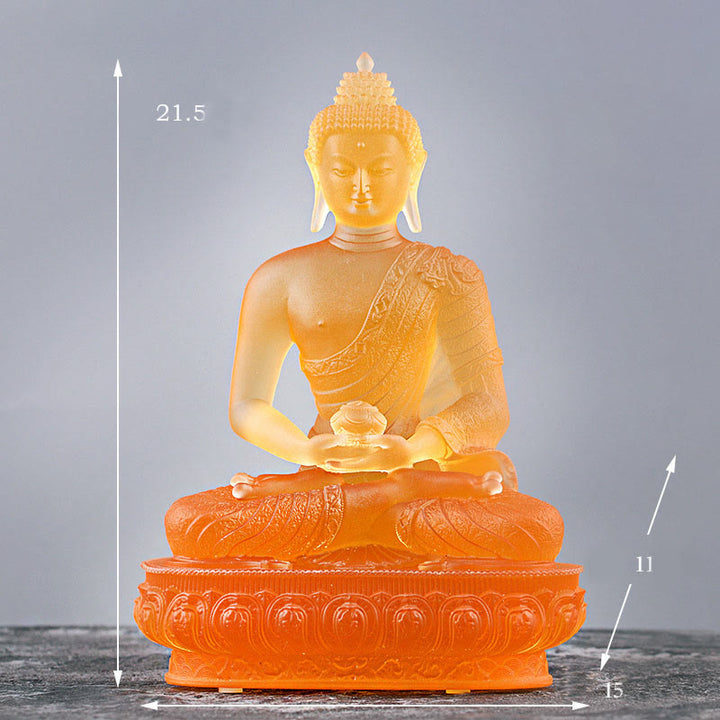 Buddha Stones Buddha Handmade Figurine Liuli Art Piece Serenity Statue Home Offering Decoration - image 12