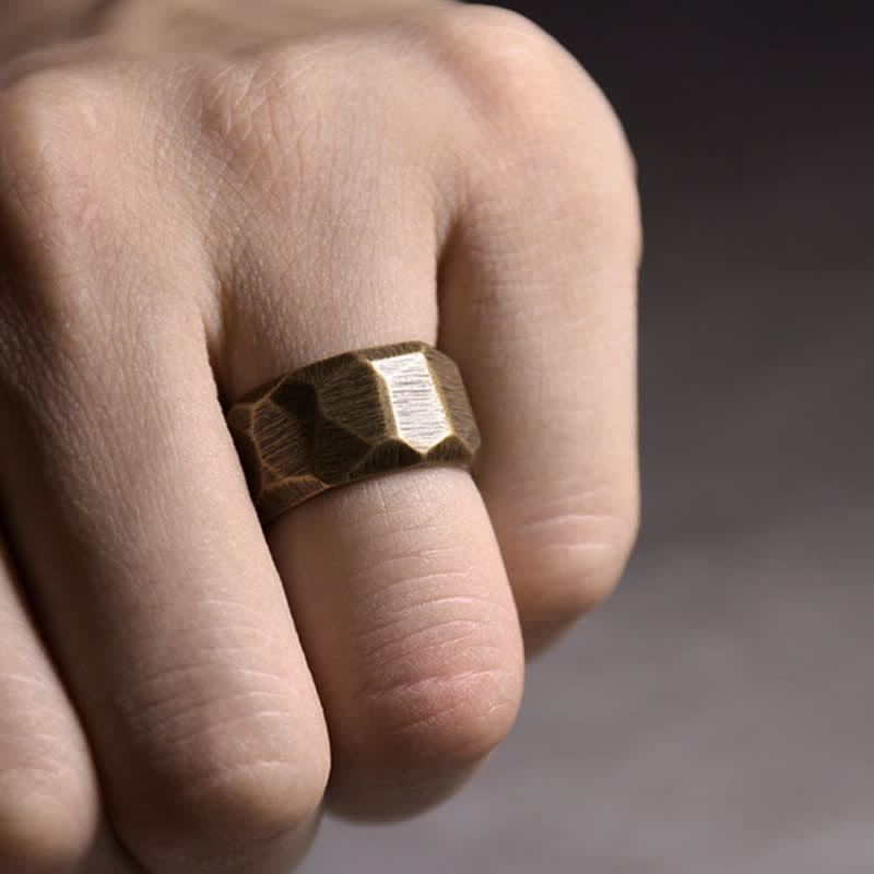 Buddha Stones Tibetan Simple Design Copper Wealth Ring - image 19