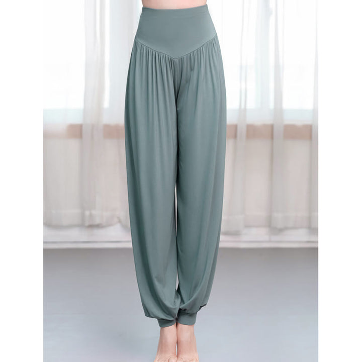 Buddha Stones Plain Color Loose Modal Yoga Dance Harem Pants