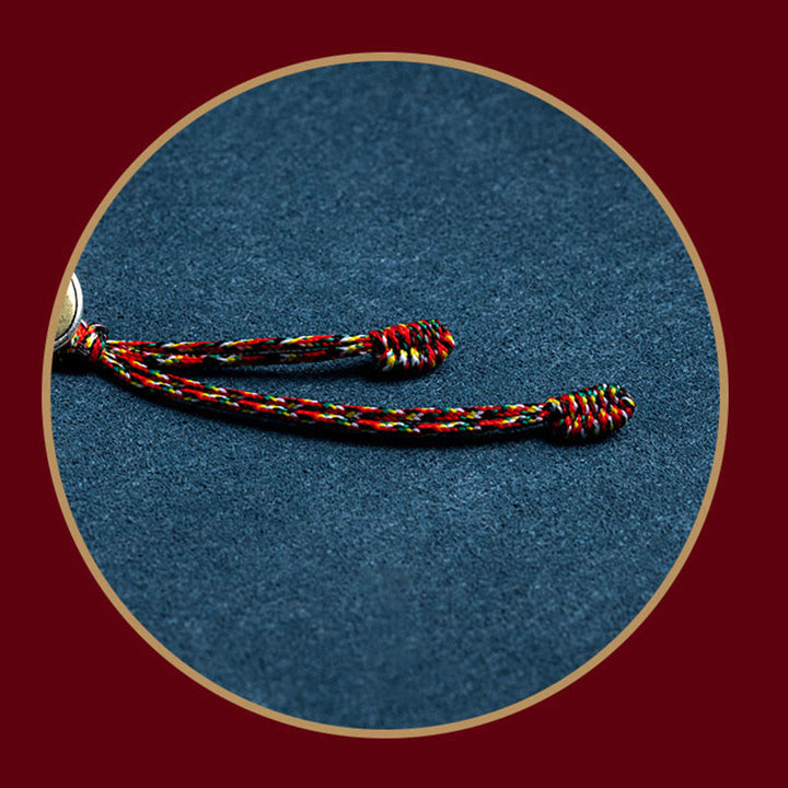 Buddha Stones Handmade 925 Sterling Silver Chinese Zodiac Natal Buddha Protection Colorful Rope Bracelet - image 5