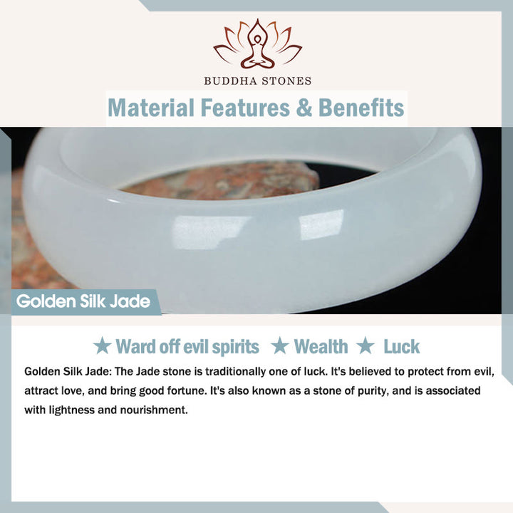 Natural Translucent Golden Silk Jade Wealth Luck Bracelet Bangle - image 13