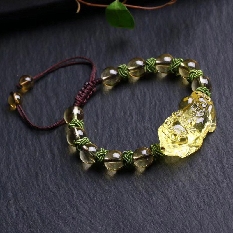 Buddha Stones Natural Citrine Pixiu Wealth Protection Bracelet - 10mm - image 0