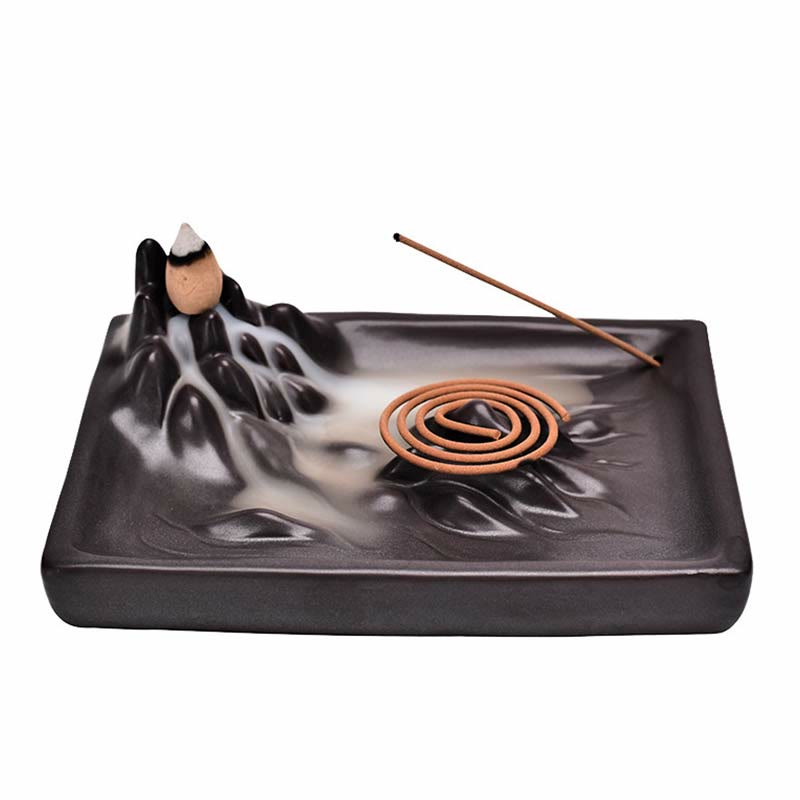 Mountains Flowing Water Ceramic Blessing Backflow Incense Burner - image 9