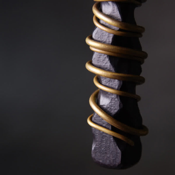 Buddha Stones Tibet Ebony Wood Brass Balance Peace Necklace Pendant - image 5