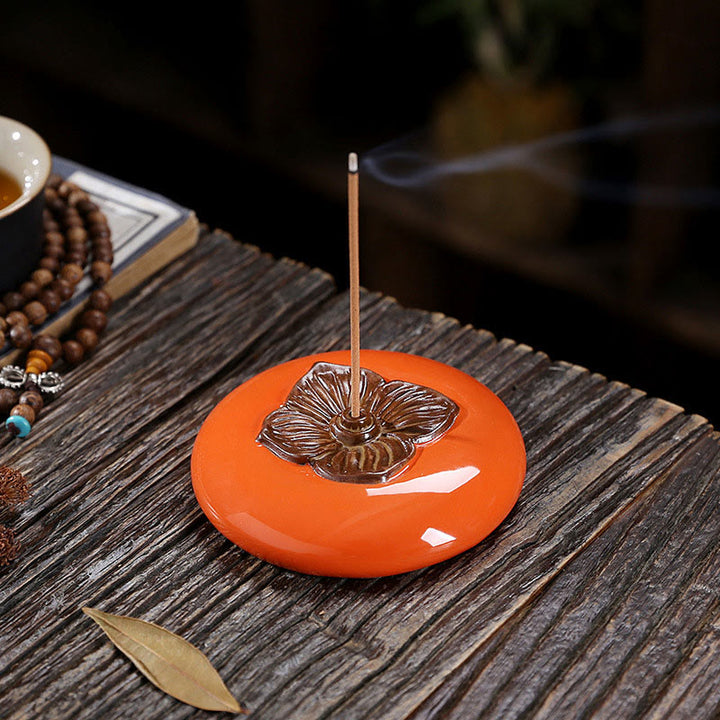 Persimmon Ceramic Meditation Healing Incense Burner Incense Holders - image 1