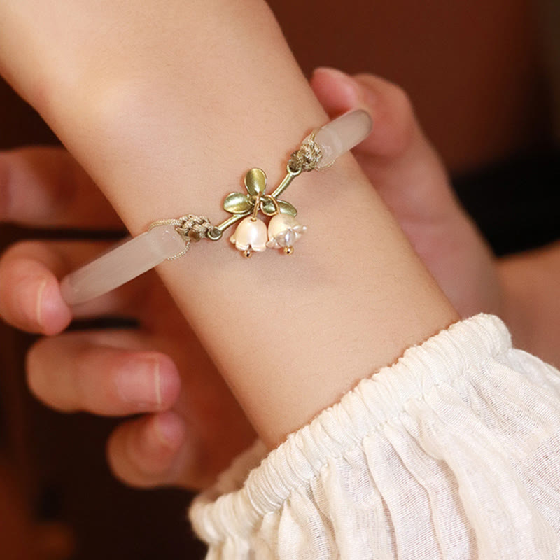 Lily of the Valley Flower Happiness Strength Bracelet Bangle - image 2