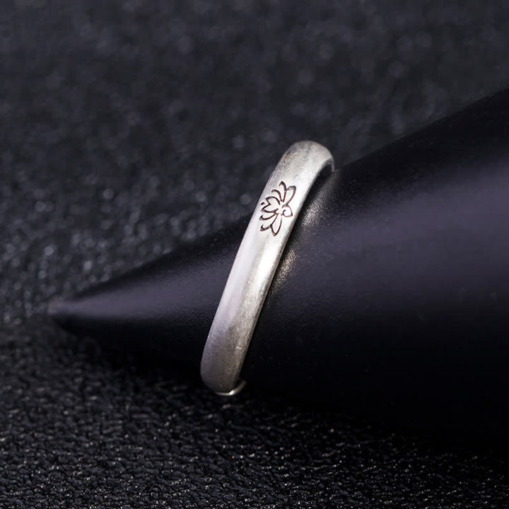 925 Sterling Silver Lotus Flower Enlightenment Ring - image 6