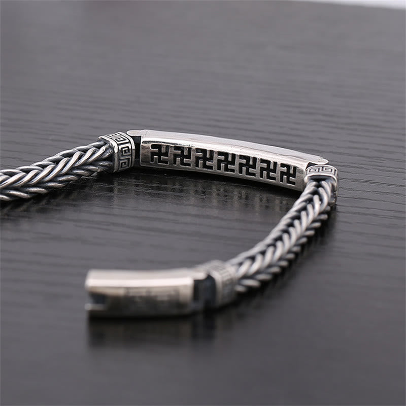 Swastika Pattern Engraved Luck Bracelet - image 2