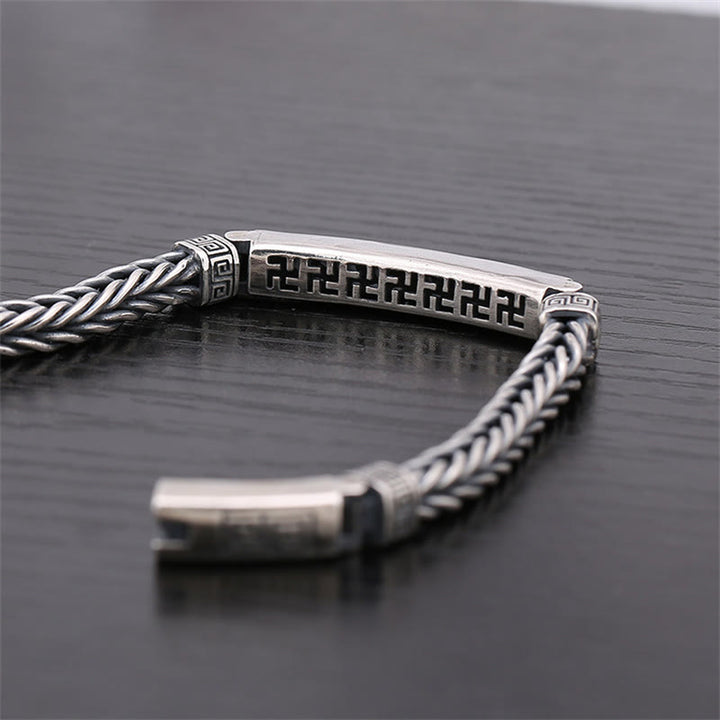 Swastika Pattern Engraved Luck Bracelet - image 2