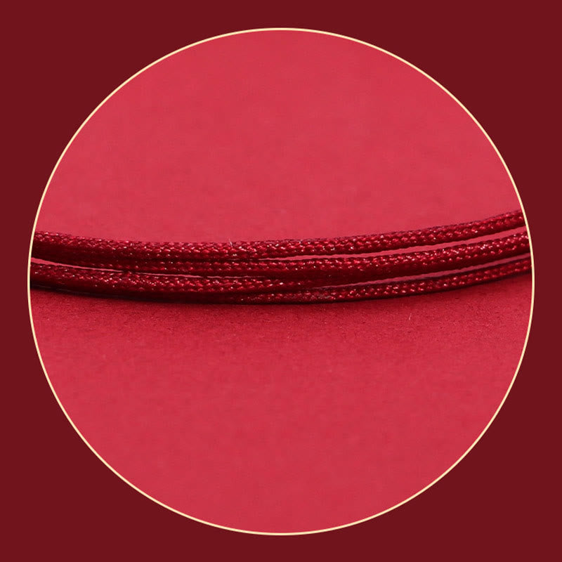 Buddha Stones 999 Sterling Silver PiXiu Strawberry Quartz Bead Wealth Luck Braided Bracelet - image 8