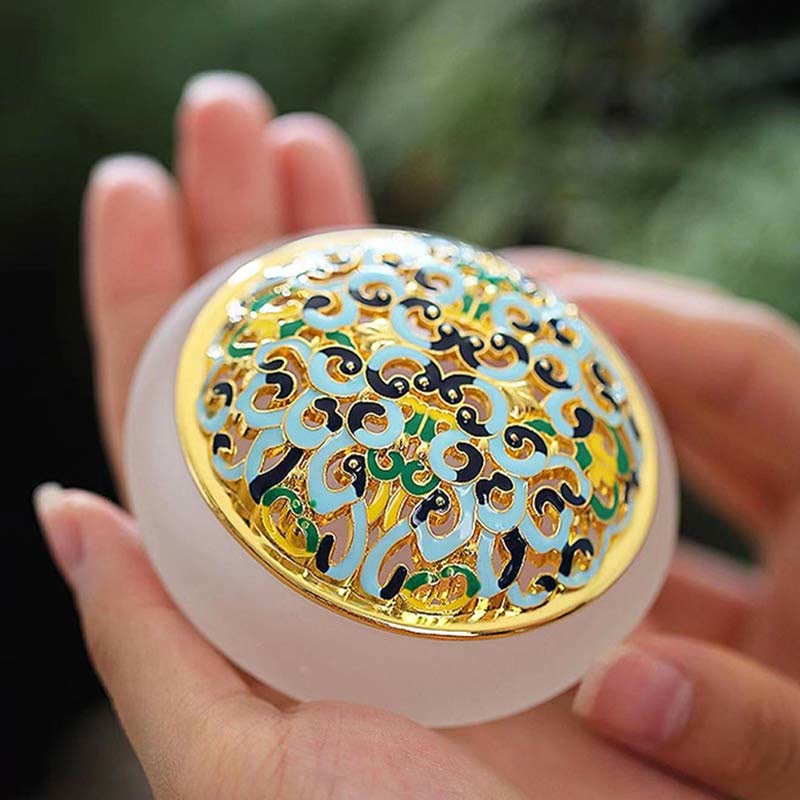 Lotus Liuli Crystal Healing Meditation Incense Burner - White 7.8*4.5cm - image 11