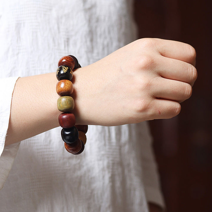 Buddha Stones Tibet Various Wood Om Mani Padme Hum Purity Bracelet