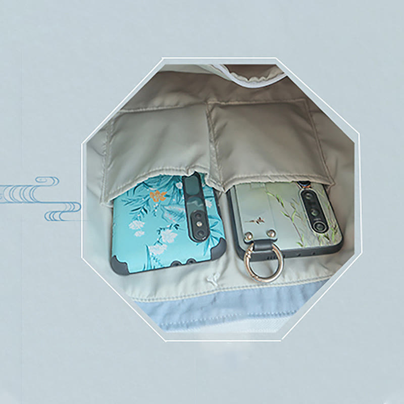 Pear Flower Plum Peach Blossom Bamboo Embroidery Canvas Large Capacity Shoulder Bag Tote Bag - image 22