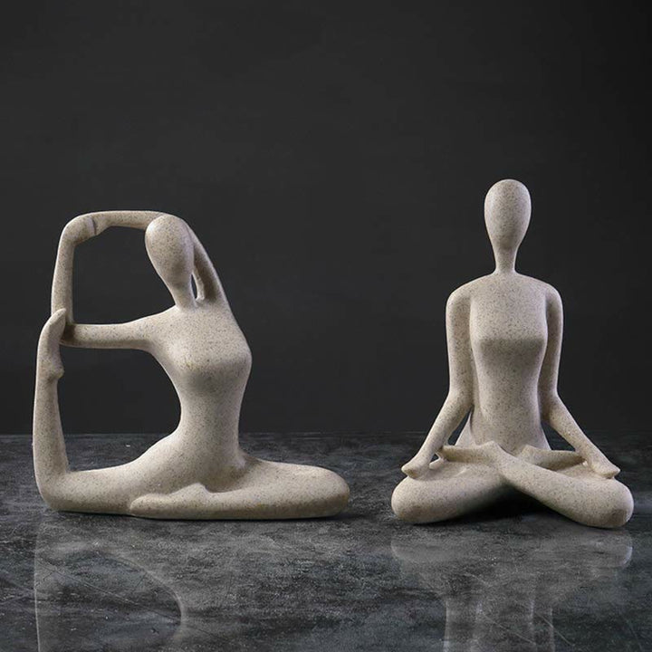 Abstract Yoga Meditating Exercise Resin Spiritual Figurine Sculpture Desk Decoration - image 2