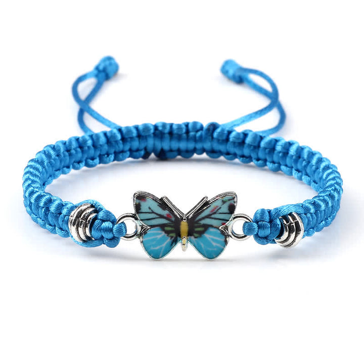 Buddha Stones Butterfly Freedom Love String Charm Bracelet - Blue-Blue Butterfly - image 27