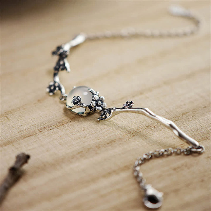 Buddha Stones "Sending Grace and Harmony"Plum Blossom Chalcedony Bracelet Includes Gift Message Card - image 11