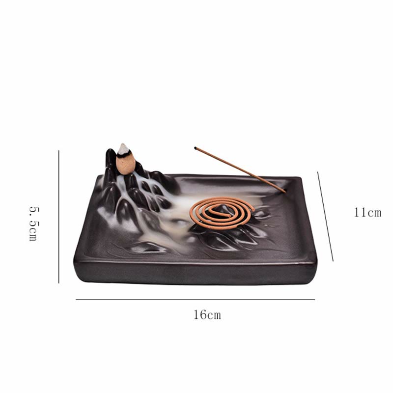 Mountains Flowing Water Ceramic Blessing Backflow Incense Burner - image 8