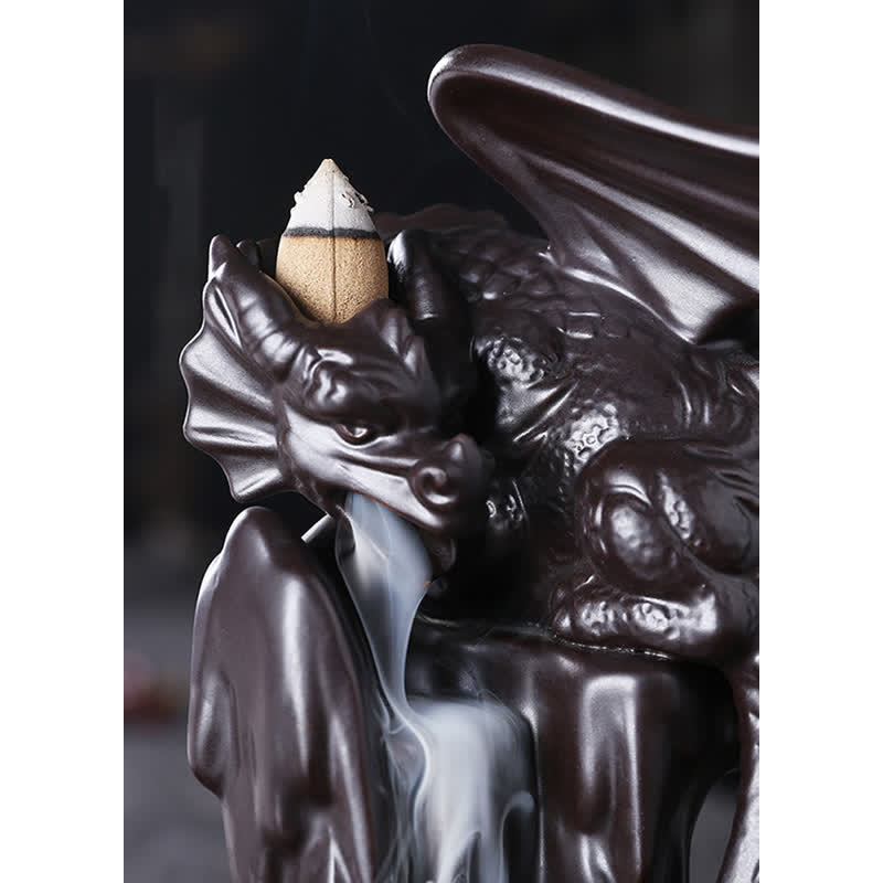 Nordic Dragon Ceramic Backflow Smoke Fountain Meditation Healing Incense Burner Led Ball Decoration - image 16