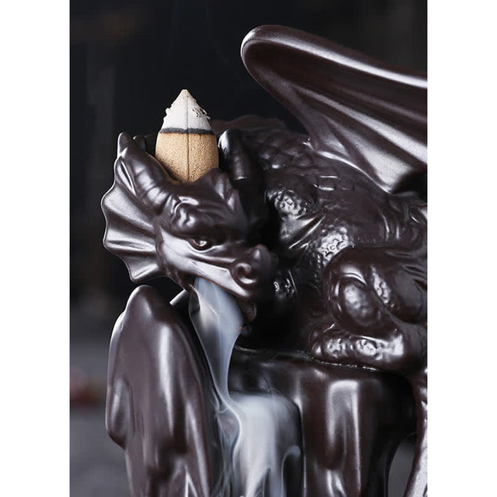 Nordic Dragon Ceramic Backflow Smoke Fountain Meditation Healing Incense Burner Led Ball Decoration - image 16