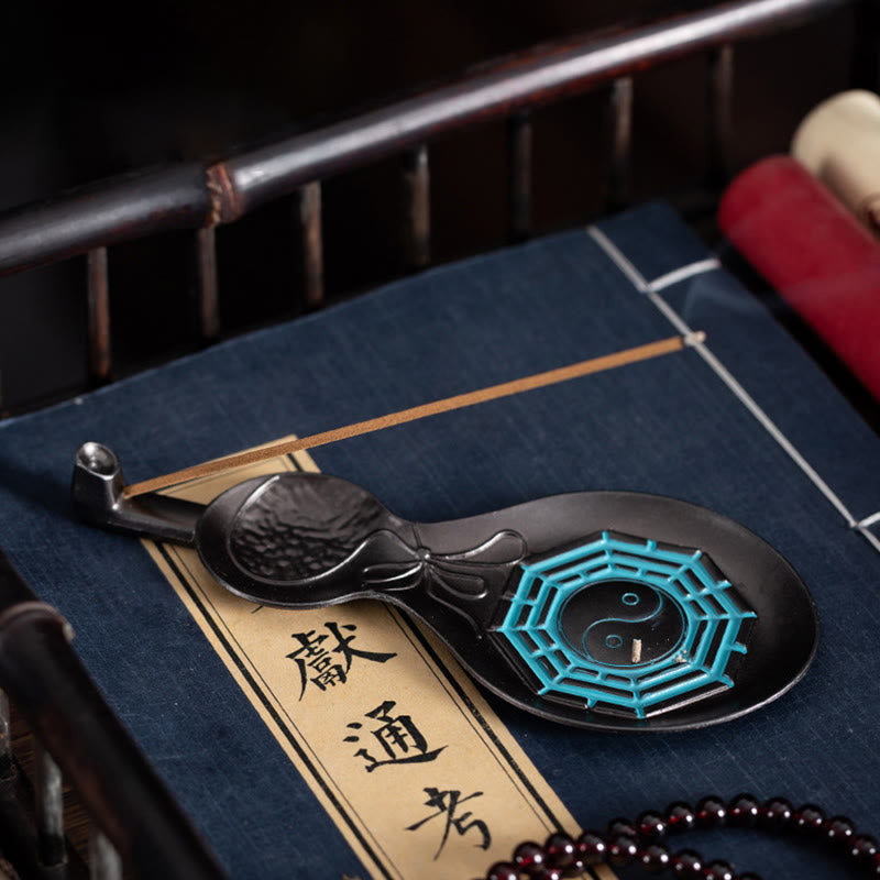 Gourd Yin Yang Bagua Copper Blessing Incense Burner Decoration - image 1