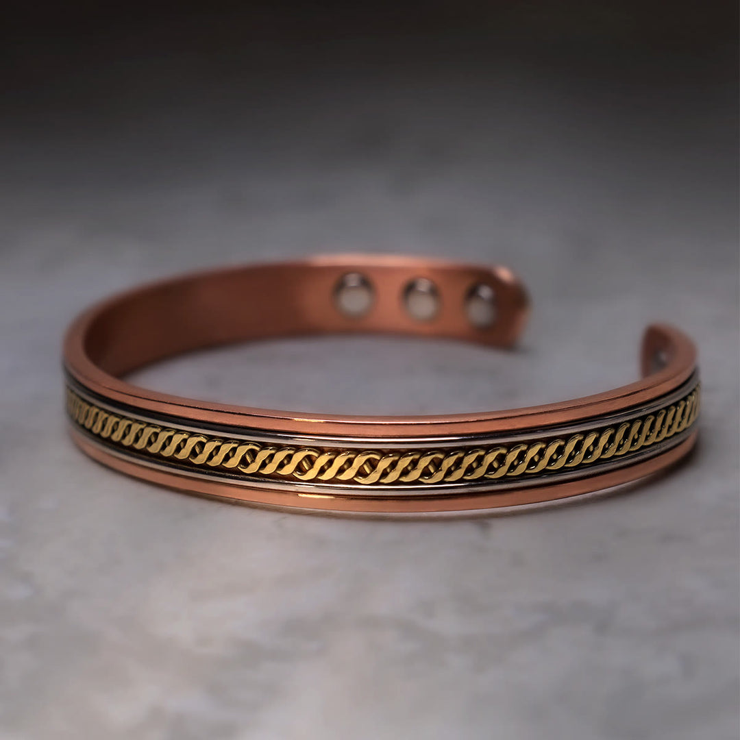 Buddha Stones Magnetic Copper Balance Adjustable Cuff Bracelet Bangle Ring - Bracelet - image 1