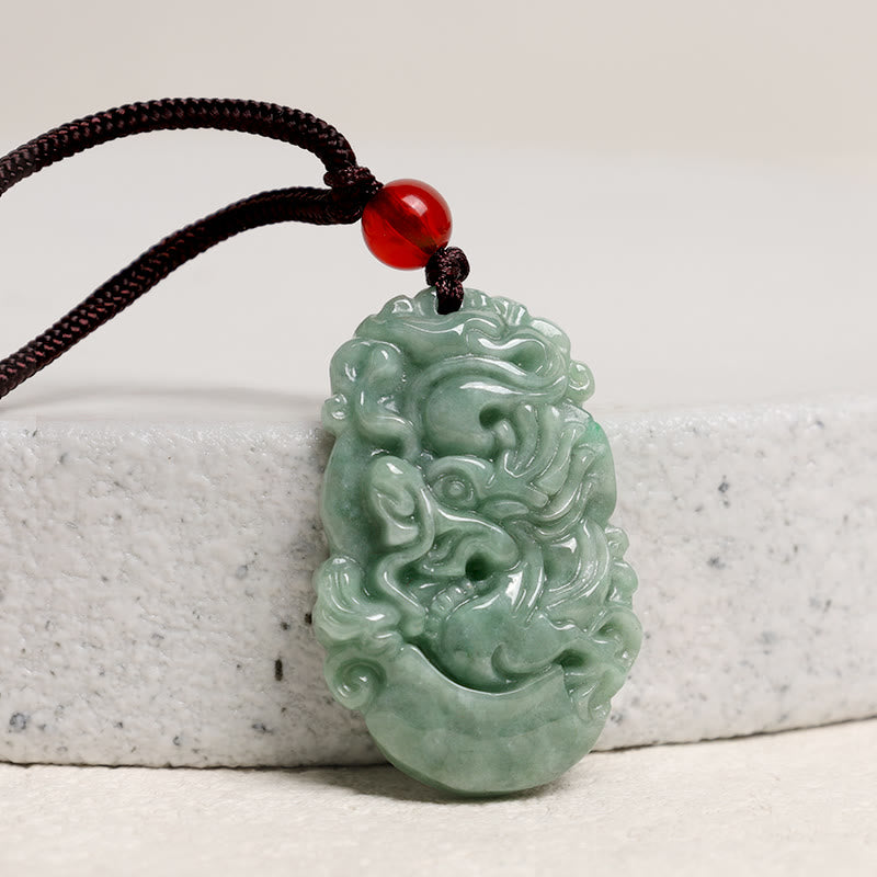 Buddha Stones Natural Jade 12 Chinese Zodiac Prosperity Necklace Pendant - image 2