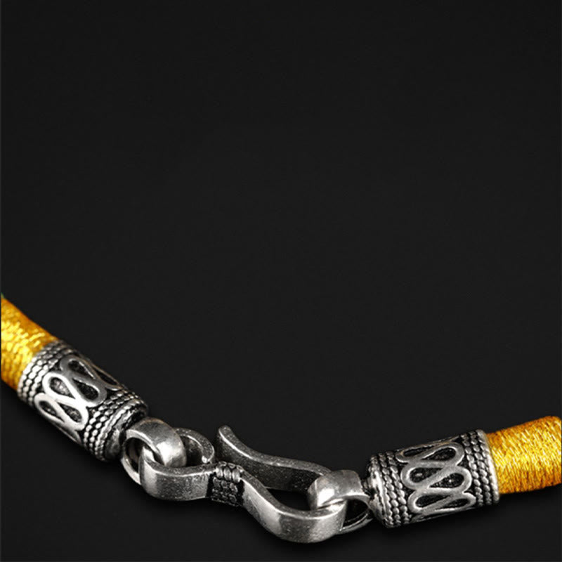 Buddha Stones Tibet 999 Gold Om Mani Padme Hum Handmade Eight Thread Peace Knot Luck Bracelet - image 9