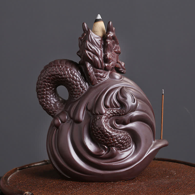 Dragon Pattern Success Ceramic Incense Burner Decoration - image 6