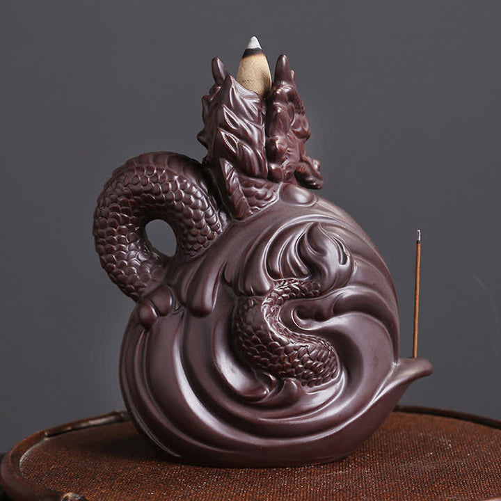 Dragon Pattern Success Ceramic Incense Burner Decoration - image 6