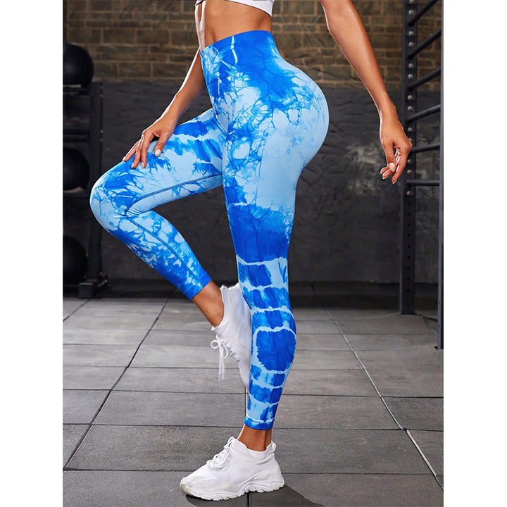 Buddha Stones Tie Dye Print Pants Sports Fitness Yoga High Waist Leggings Women's Yoga Pants