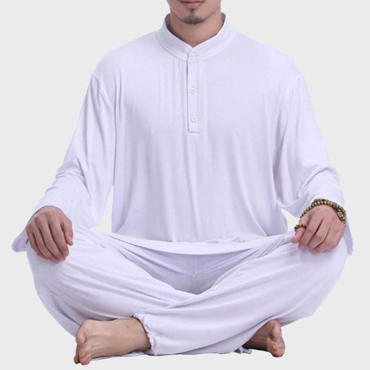Meditation Prayer Spiritual Zen Tai Chi Practice Yoga Clothing Men's Set - image 15